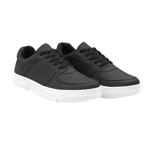 Men's Black Casual Airmix Shoes | Premium Soft Cushion Sole | Lightweight Breathable Sneakers for Walking Office Travel College & Outdoor