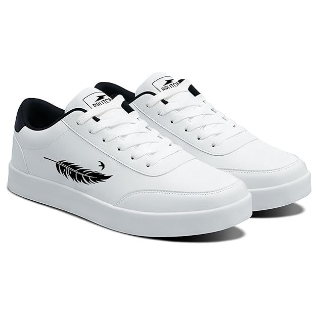 BRUTON WhiteNova-299 Casual Shoes | Lightweight PVC Sole | Rexine Upper Sneakers for Men