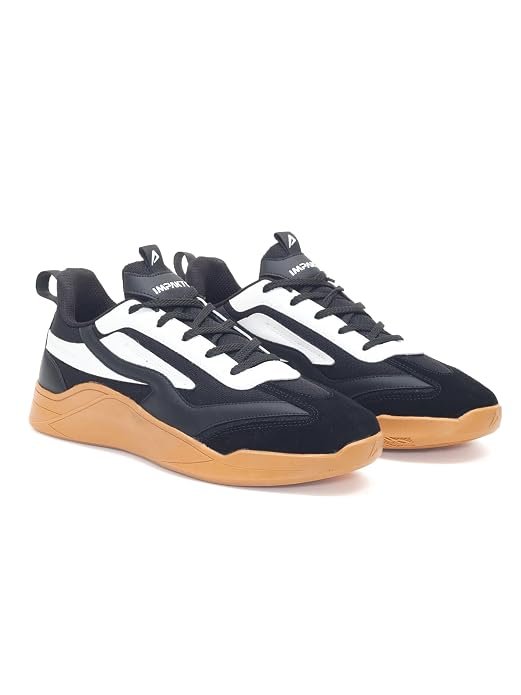 Impakto para X Court Men’s Sneakers | Lightweight & Cushioned Insole | Lace-Up Shoes for Casual Outings,Walking & Gym | Anti-Skid Rubber Sole for Non-Marking Activity
