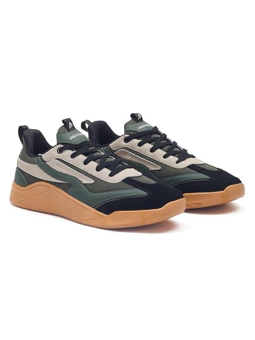 Impakto para X Court Men’s Sneakers | Lightweight & Cushioned Insole | Lace-Up Shoes for Casual Outings,Walking & Gym | Anti-Skid Rubber Sole for Non-Marking Activity