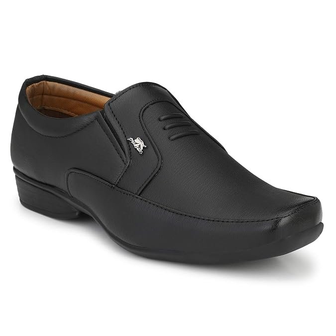 Men's Synthetic Leather Black Formal Shoes for Men