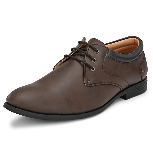 Centrino Derby Formal Shoes for Men | Classic Lace-Up Dress Shoes | Office, Party Lightweight & Comfortable with Cushion Insole (7956)