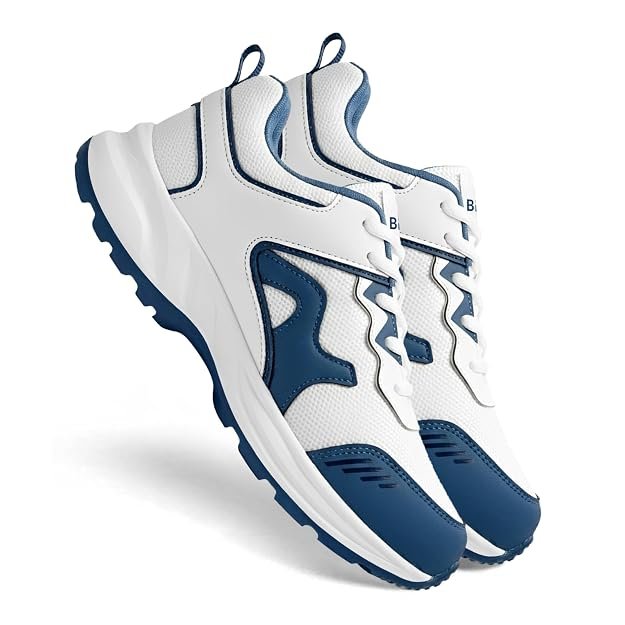 BRUTON Air Force-628 Men's Running Shoes | Lightweight & Stylish Sports Shoes for Men | Comfortable Walking Jogging Gym Shoes | Breathable Lace-Up Training Footwear