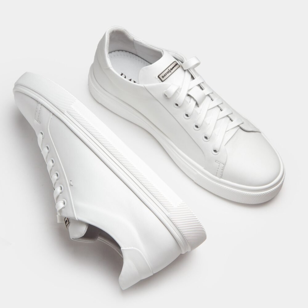 White Leather Sneakers Men, Mens White Sneakers, Casual Leather Shoes, Handmade Comfortable Everyday Trainers