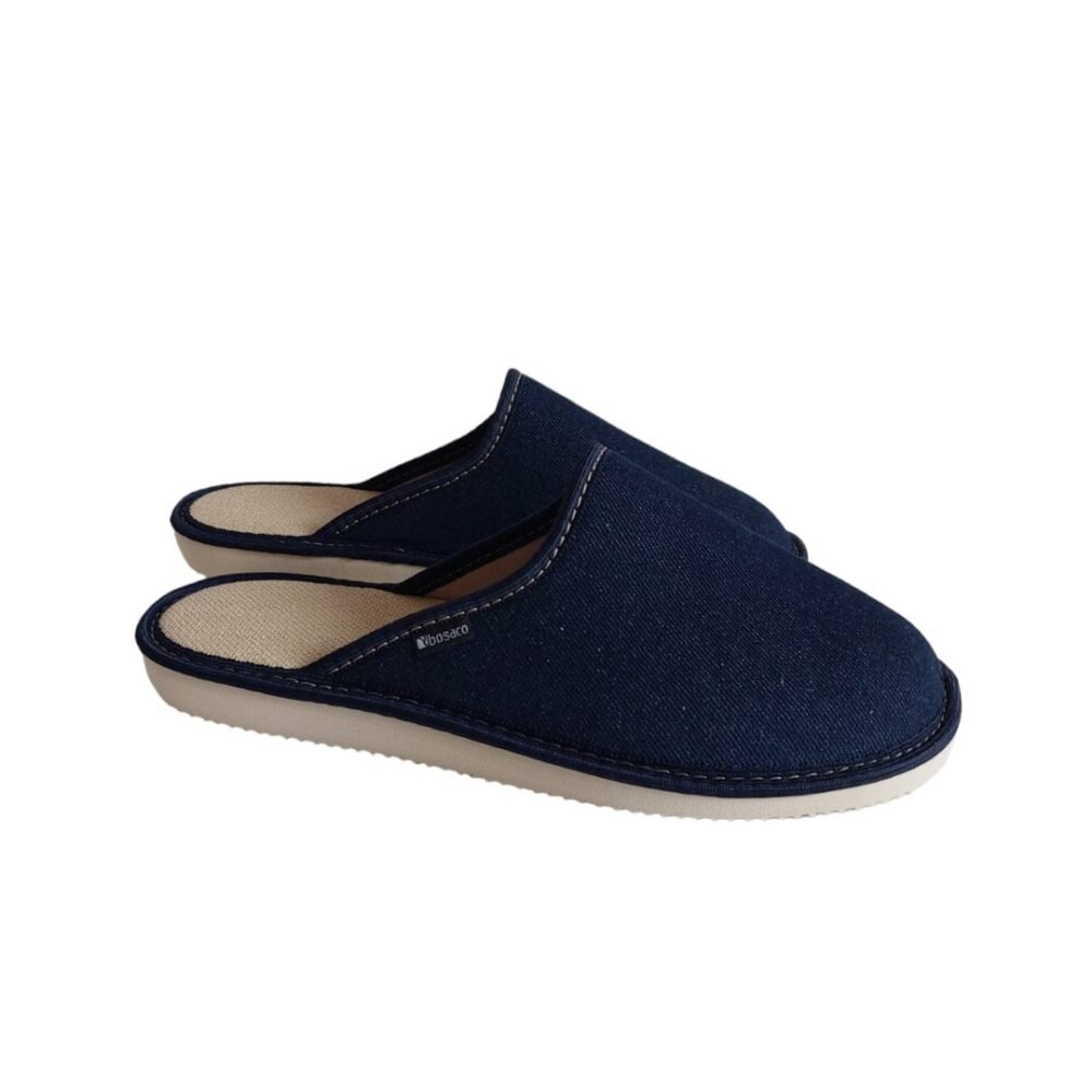 Denim Men's Slippers: Handmade Casual House Shoes