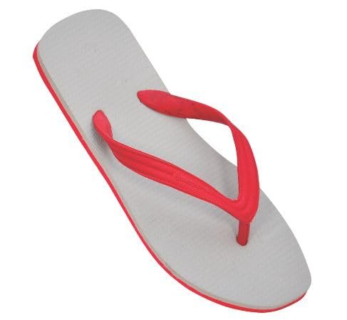 Durable All-Weather Rubber Slippers Red White Maroon