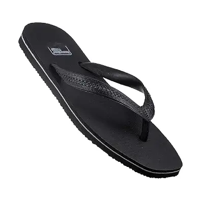 Hawalker Super Prime Black Natural Rubber Anti-Skid Flip Flops