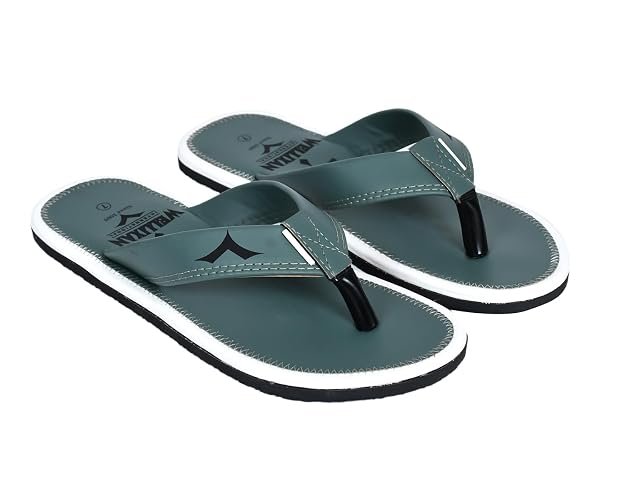 Wellixan Faux Leather EVA Flip Flops for Men